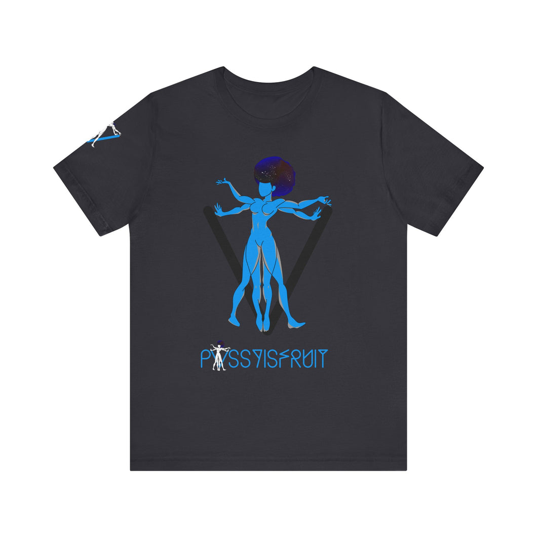 PVSSYISFRUIT™ Signature Tee – Galactic Energy Edition - Vibrant Cosmic Blue Lady