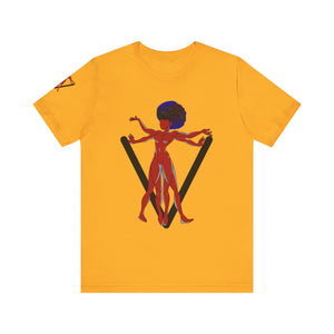 PVSSYISFRUIT™ Signature Tee – Galactic Energy Edition - Radiant Deep Red Lady