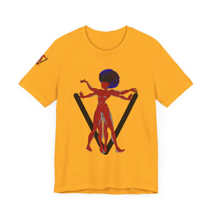 PVSSYISFRUIT™ Signature Tee – Galactic Energy Edition - Radiant Deep Red Lady