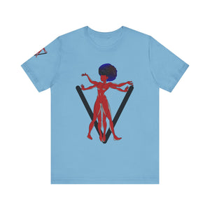 PVSSYISFRUIT™ Signature Tee – Galactic Energy Edition - Radiant Deep Red Lady