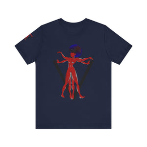 PVSSYISFRUIT™ Signature Tee – Galactic Energy Edition - Radiant Deep Red Lady