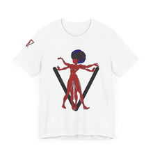 Load image into Gallery viewer, PVSSYISFRUIT™ Signature Tee – Galactic Energy Edition - Radiant Deep Red Lady