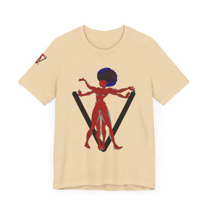 PVSSYISFRUIT™ Signature Tee – Galactic Energy Edition - Radiant Deep Red Lady