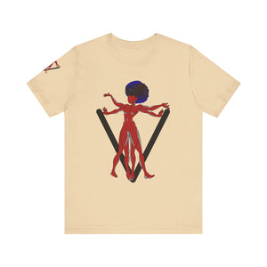 PVSSYISFRUIT™ Signature Tee – Galactic Energy Edition - Radiant Deep Red Lady