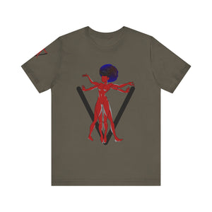 PVSSYISFRUIT™ Signature Tee – Galactic Energy Edition - Radiant Deep Red Lady