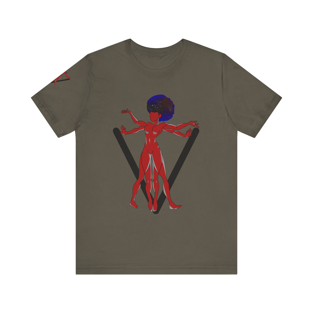PVSSYISFRUIT™ Signature Tee – Galactic Energy Edition - Radiant Deep Red Lady