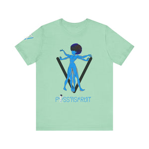 PVSSYISFRUIT™ Signature Tee – Galactic Energy Edition - Vibrant Cosmic Blue Lady