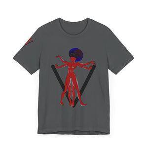 PVSSYISFRUIT™ Signature Tee – Galactic Energy Edition - Radiant Deep Red Lady