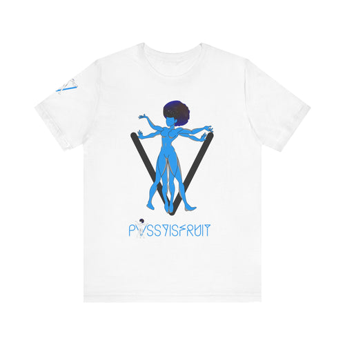 PVSSYISFRUIT™ Signature Tee – Galactic Energy Edition - Vibrant Cosmic Blue Lady