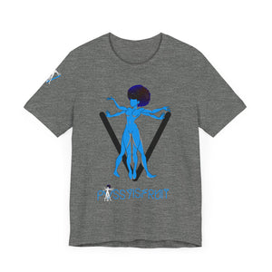 PVSSYISFRUIT™ Signature Tee – Galactic Energy Edition - Vibrant Cosmic Blue Lady