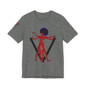 PVSSYISFRUIT™ Signature Tee – Galactic Energy Edition - Radiant Deep Red Lady