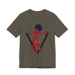 PVSSYISFRUIT™ Signature Tee – Galactic Energy Edition - Radiant Deep Red Lady