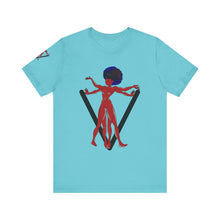 Load image into Gallery viewer, PVSSYISFRUIT™ Signature Tee – Galactic Energy Edition - Radiant Deep Red Lady