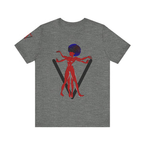 PVSSYISFRUIT™ Signature Tee – Galactic Energy Edition - Radiant Deep Red Lady