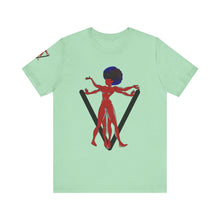 Load image into Gallery viewer, PVSSYISFRUIT™ Signature Tee – Galactic Energy Edition - Radiant Deep Red Lady