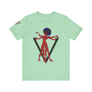 PVSSYISFRUIT™ Signature Tee – Galactic Energy Edition - Radiant Deep Red Lady