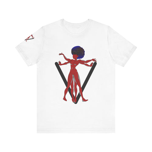 PVSSYISFRUIT™ Signature Tee – Galactic Energy Edition - Radiant Deep Red Lady