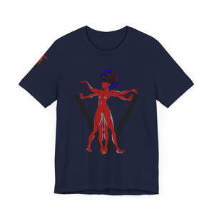 PVSSYISFRUIT™ Signature Tee – Galactic Energy Edition - Radiant Deep Red Lady