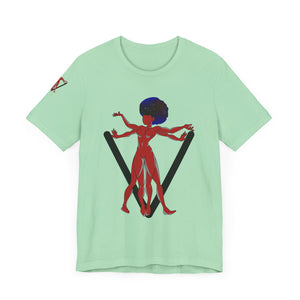 PVSSYISFRUIT™ Signature Tee – Galactic Energy Edition - Radiant Deep Red Lady