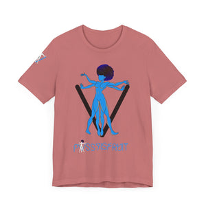 PVSSYISFRUIT™ Signature Tee – Galactic Energy Edition - Vibrant Cosmic Blue Lady